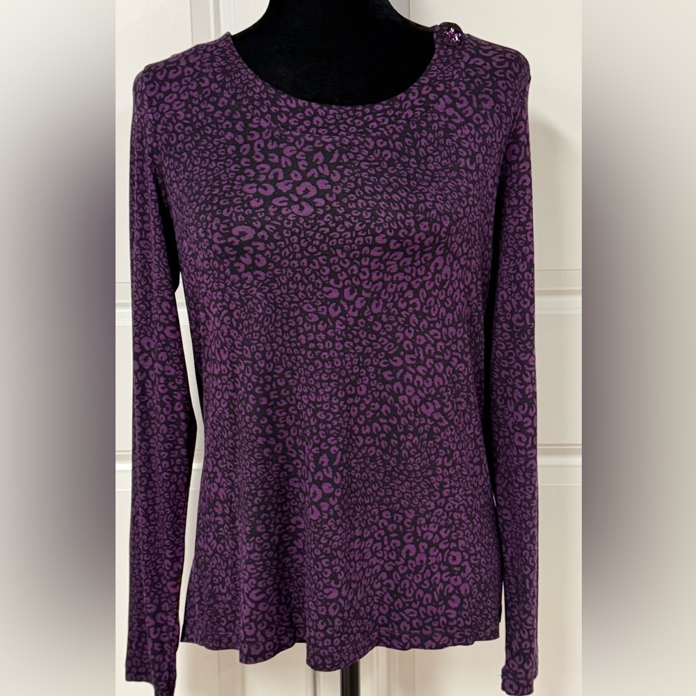 George Leopard Print Long Sleeve Top
